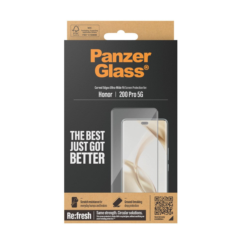 Honor 200 Pro - PanzerGlass Ultra-Wide Fit Skjermbeskyttelsesglass - Gjennomsiktig