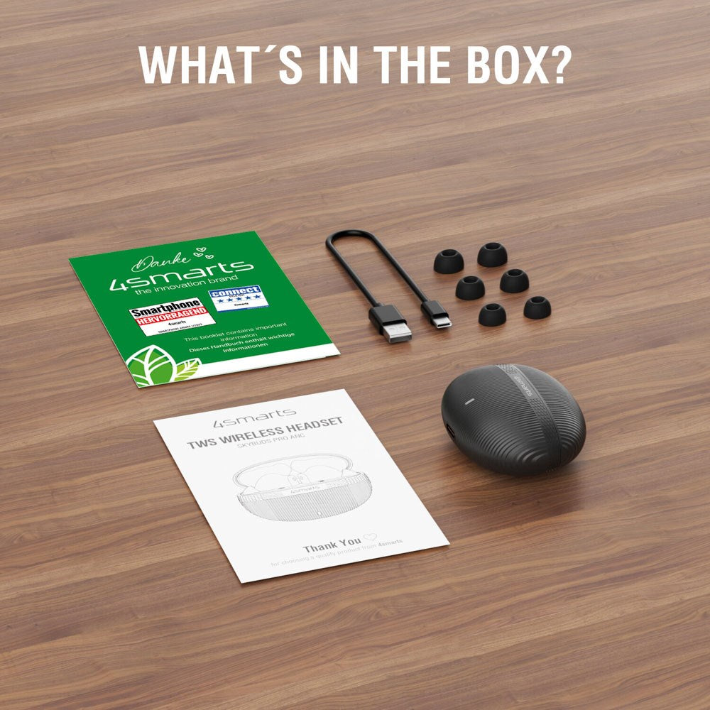 4smarts True Wireless SkyBuds Pro Hodetelefoner m. Aktiv Støyreduksjon - In-Ear - Svart