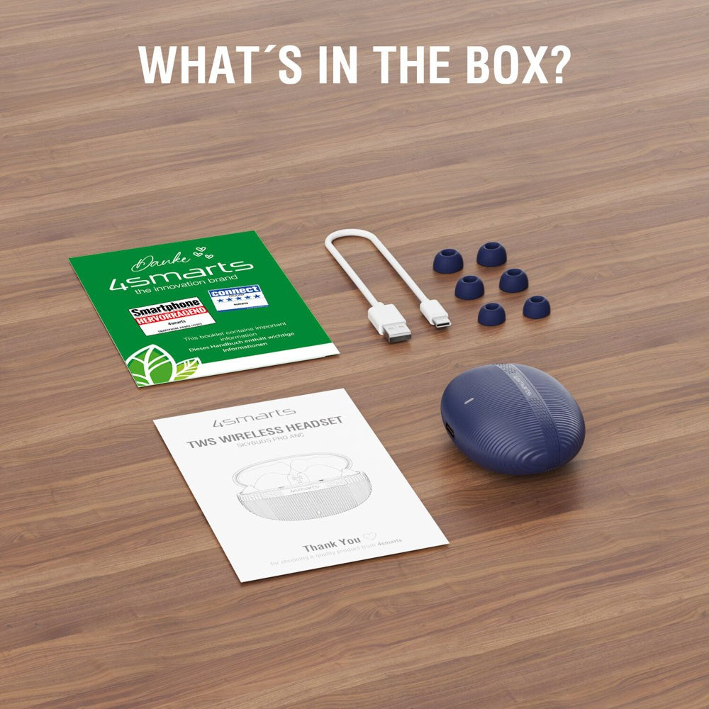 4smarts True Wireless SkyBuds Pro Hodetelefoner m. Aktiv Støyreduksjon - In-Ear - Blå
