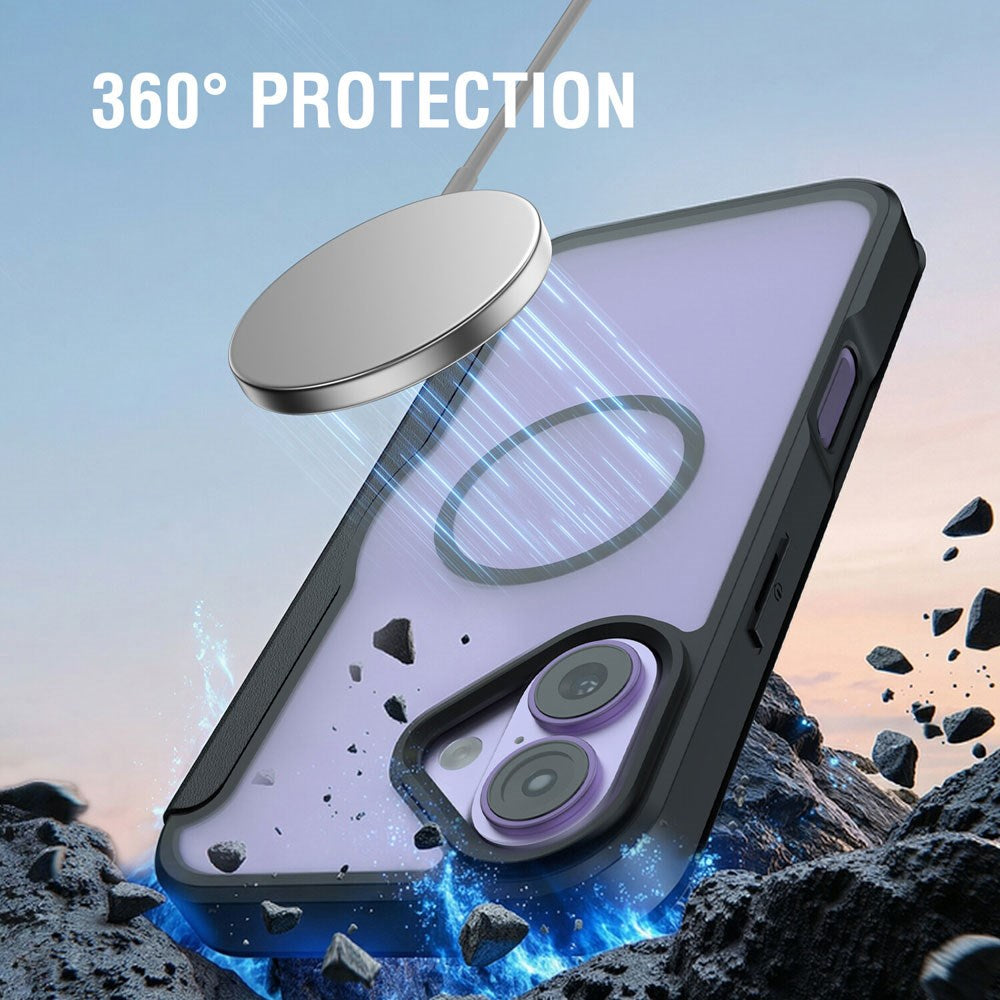 iPhone 17 4smarts Urban Pro Flip Deksel - MagSafe Kompatibel - Gjennomsiktig / Svart