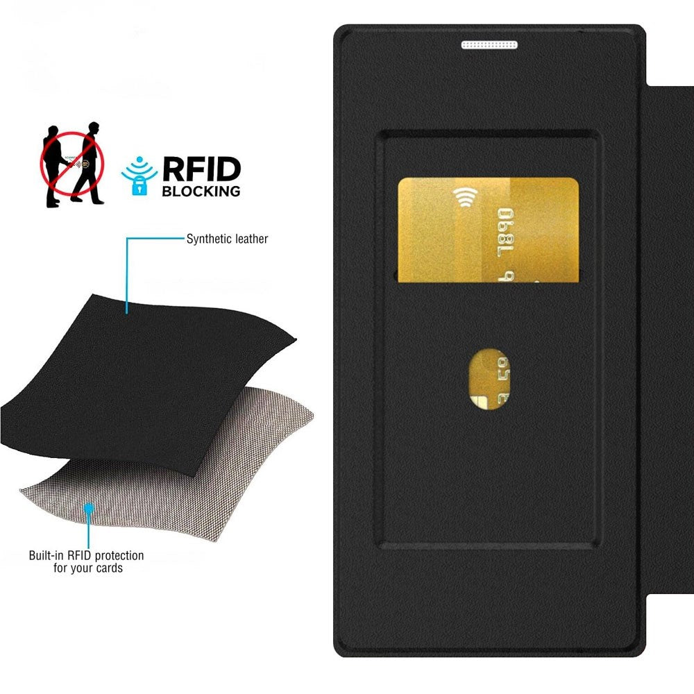 iPhone 17 Pro Max 4smarts Urban Pro Flip Deksel - MagSafe Kompatibel - Gjennomsiktig / Svart