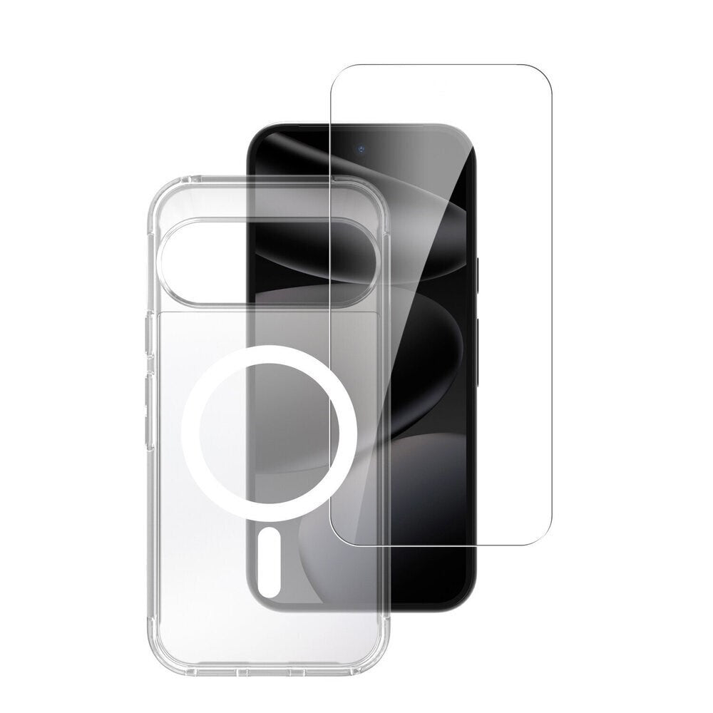Google Pixel 11 / 11 Pro / 10 / 10 Pro / 9 / 9 Pro 4Smarts 360° Protection Set m. Deksel & Skjermbeskyttelsesglass - Qi2 Kompatibel - Gjennomsiktig