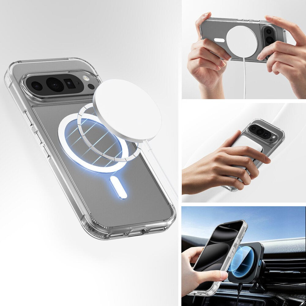 Google Pixel 11 / 11 Pro / 10 / 10 Pro / 9 / 9 Pro 4Smarts 360° Protection Set m. Deksel & Skjermbeskyttelsesglass - Qi2 Kompatibel - Gjennomsiktig
