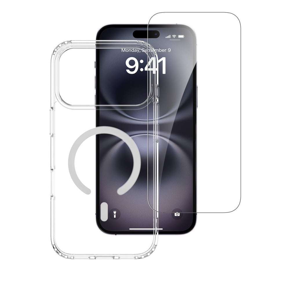 iPhone 18 Pro Max / 17 Pro Max 4Smarts 360° Protection Set m. Deksel & Skjermbeskyttelsesglass - MagSafe Kompatibel - Gjennomsiktig