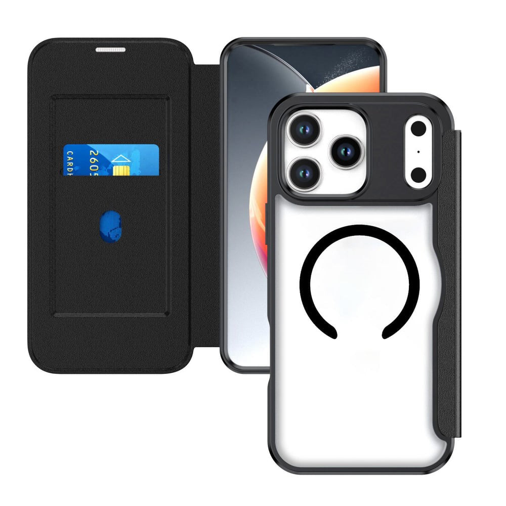 iPhone 18 Pro Max / 17 Pro Max 4smarts Urban Pro Flip Deksel - MagSafe Kompatibel - Gjennomsiktig / Svart