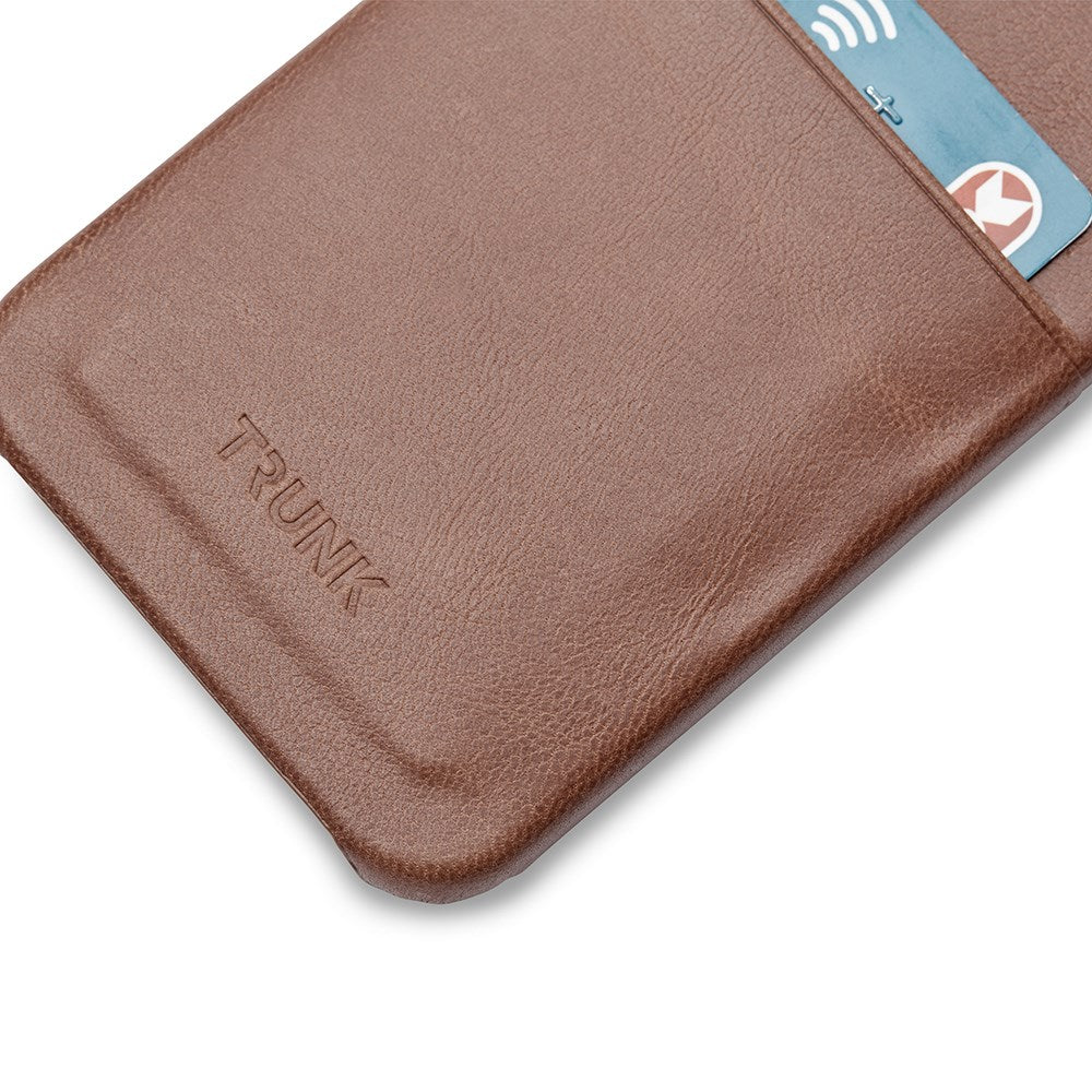 Trunk iPhone 11 / XR Ekte Skinn Deksel med Kortlomme - Brun