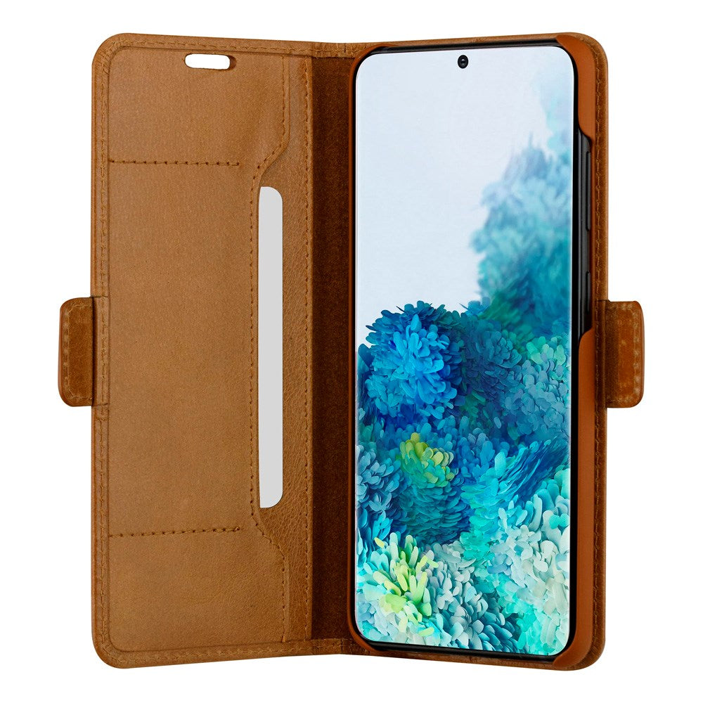 Samsung Galaxy S20+ (Plus) dbramante1928 Copenhagen Slim Ekte Skinn Flip Deksel m. Lommebok - Tan