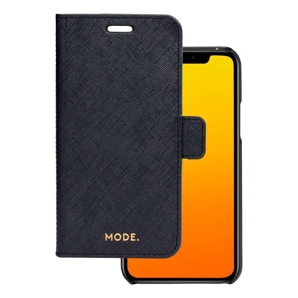 iPhone 11 Pro Max dbramante1928 New York 2-i-1 Ekte Skinn Flip Deksel - Night Black