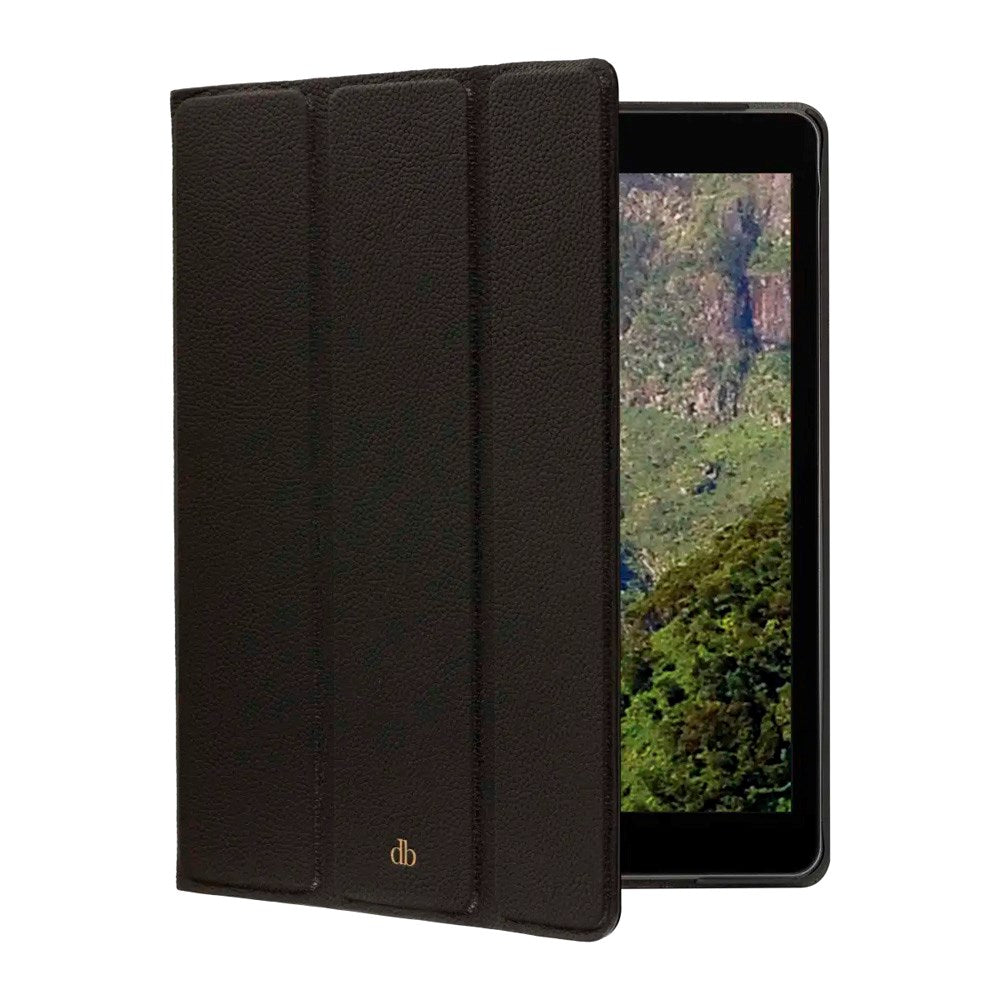 iPad 10.2" (2021 / 2020 / 2019) dbramante1928 Milan Ekte Skinn Flip Deksel - Night Black