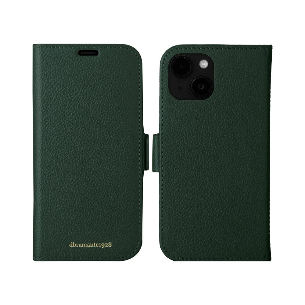 iPhone 15 Plus dbramante1928 New York 2-i-1 Ekte Skinn Flip Deksel - Evergreen