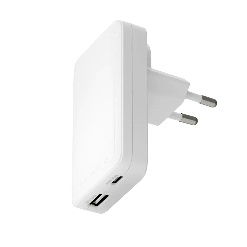 dbramante1928 Slim Vegglader m. 1x USB-C 45W & 1x USB-A 30W - Hvit