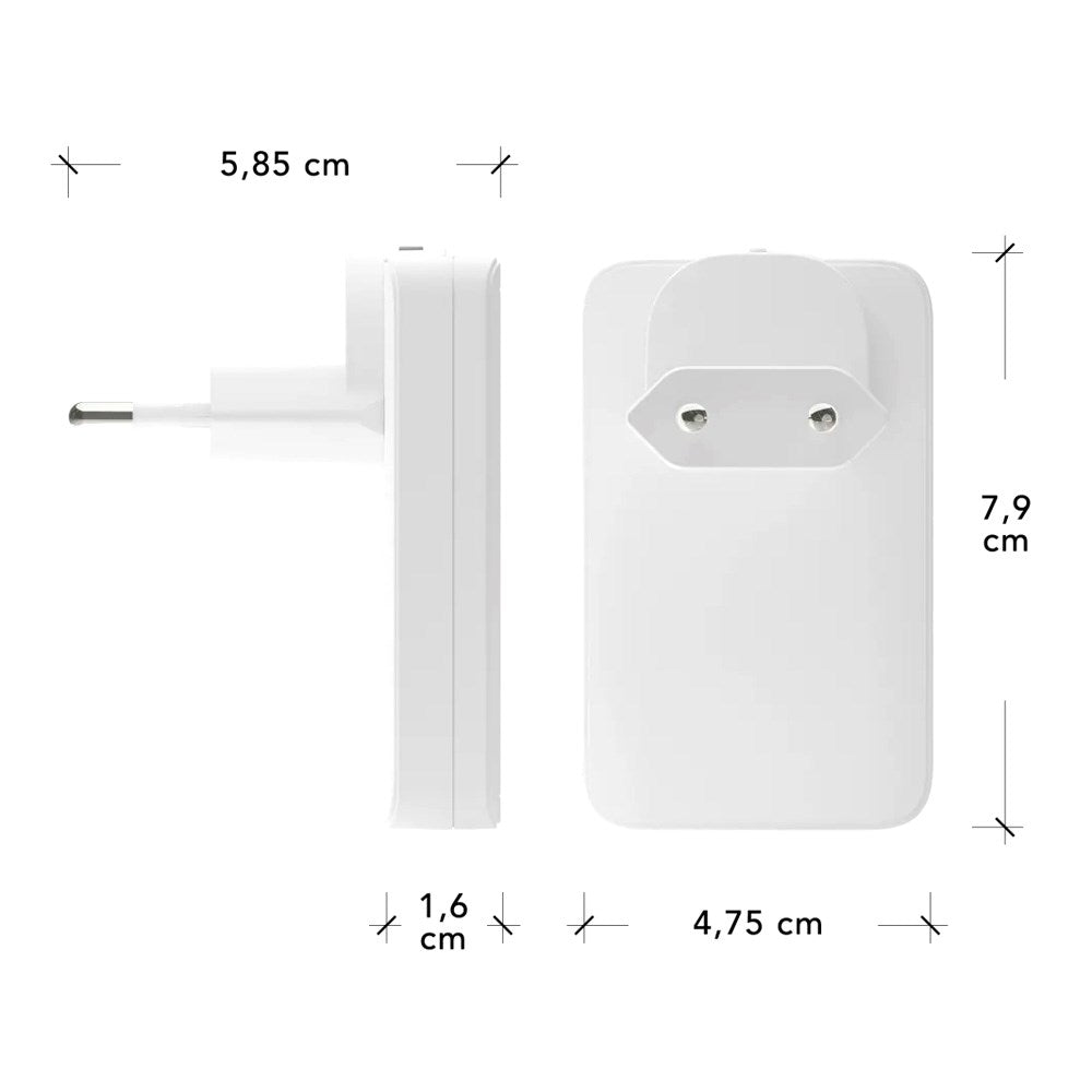 dbramante1928 Slim Vegglader m. 1x USB-C 45W & 1x USB-A 30W - Hvit