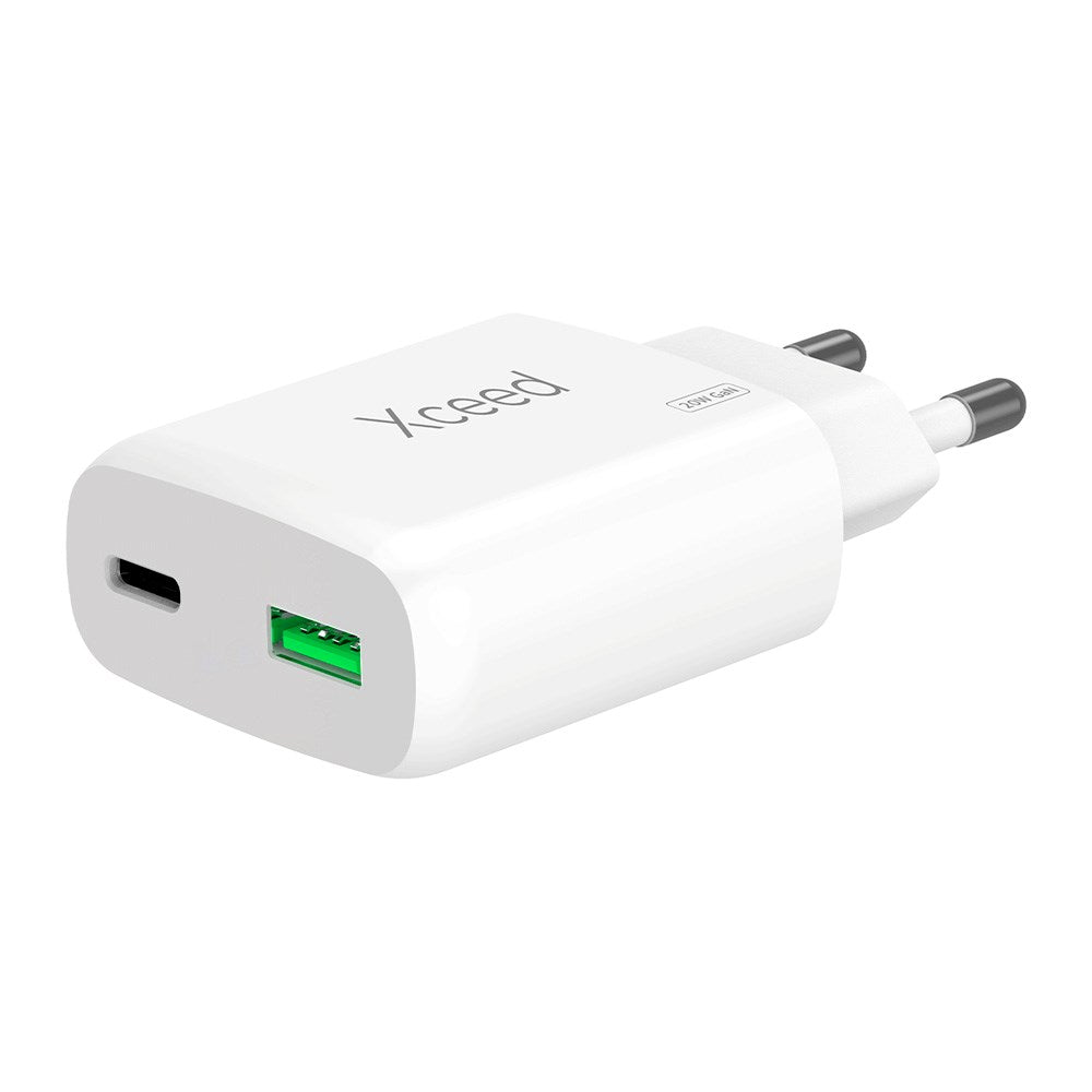 Xceed 20W GaN Vegglader med 1 x USB-C 1 x USB-A - Hvit