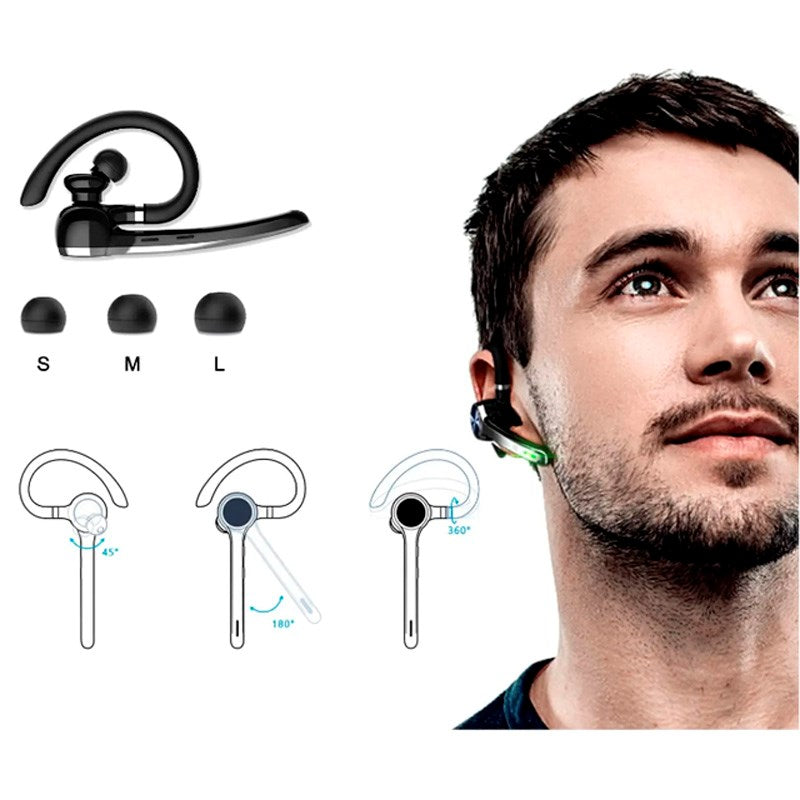 Zmartgear Single In-Ear Bluetooth Headset m. Støyreduksjon - Grå