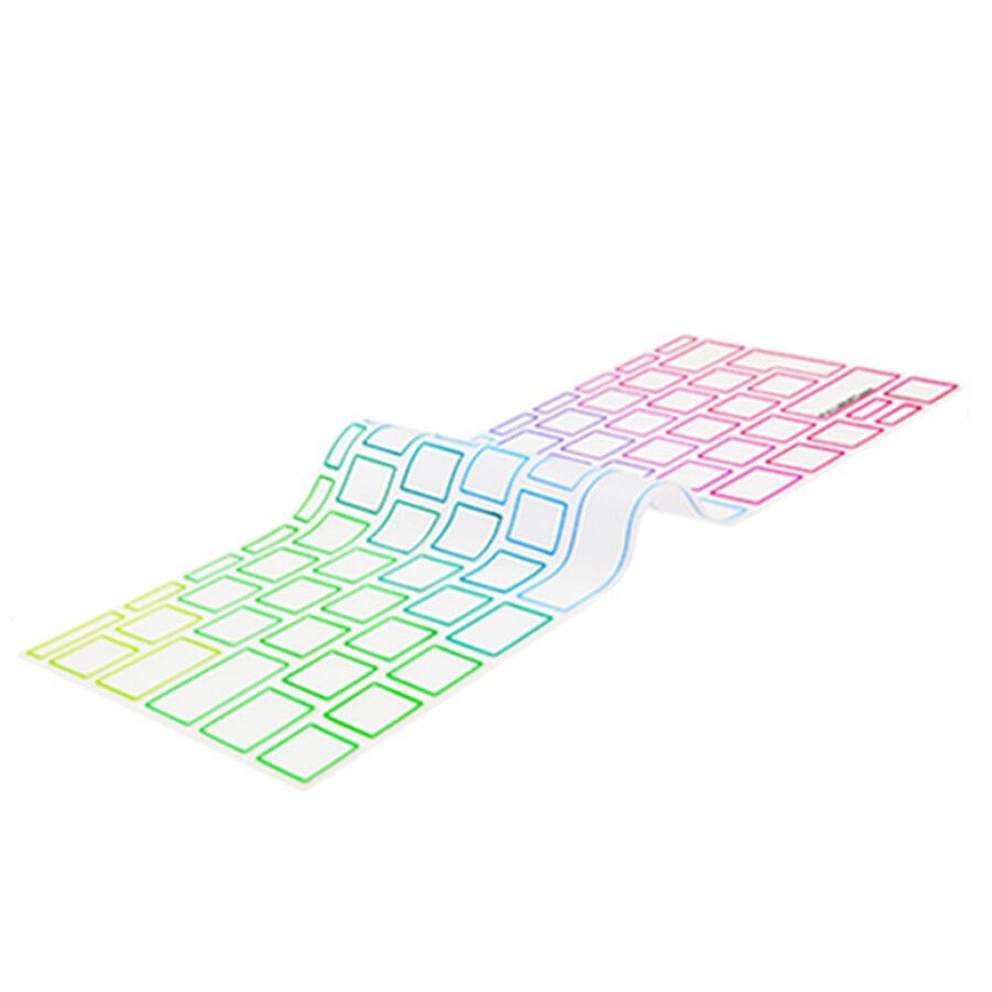 Philbert MacBook (A1534 / A1708) Keyboard Cover m. Dansk Tastatur - Transparent / Rainbow