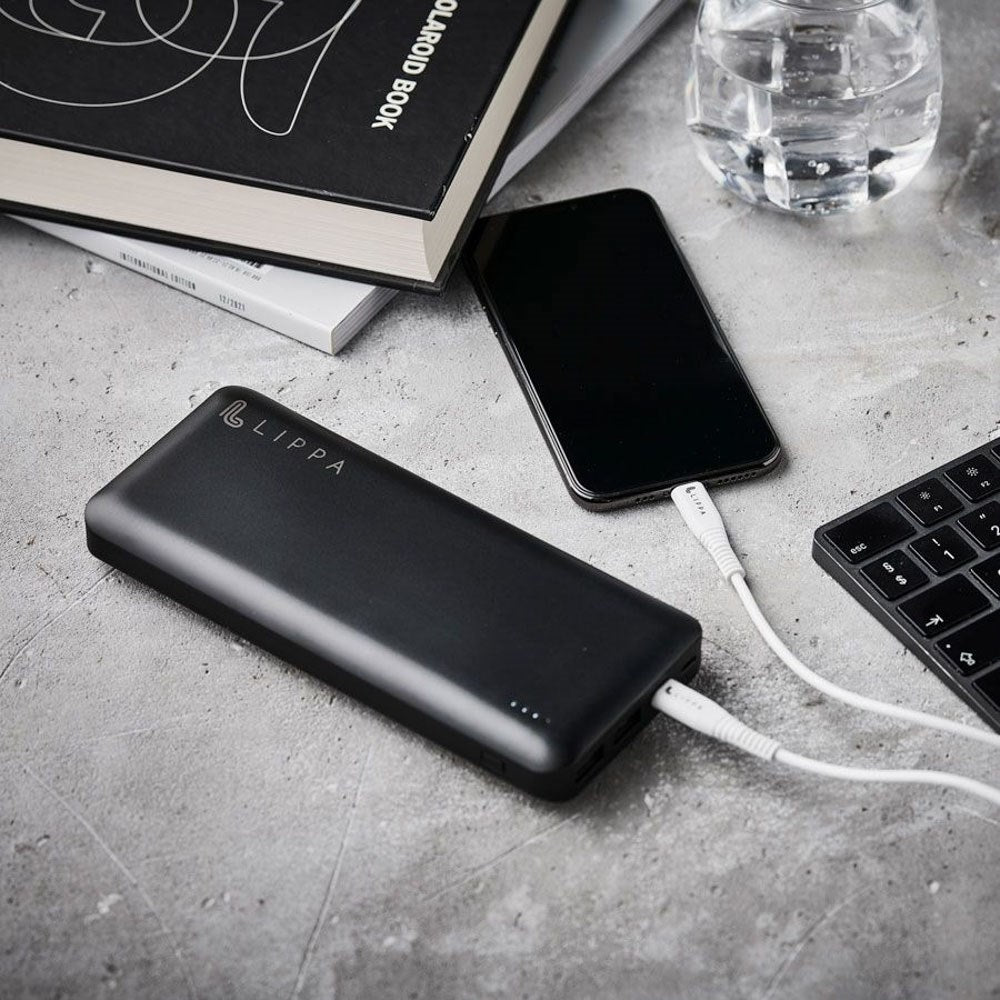 Lippa 65W Powerbank 26 800 mAh med 2 x USB-A & 1 x USB-C - Svart