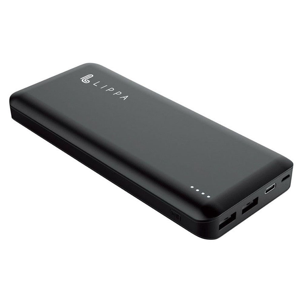 Lippa 65W Powerbank 26 800 mAh med 2 x USB-A & 1 x USB-C - Svart