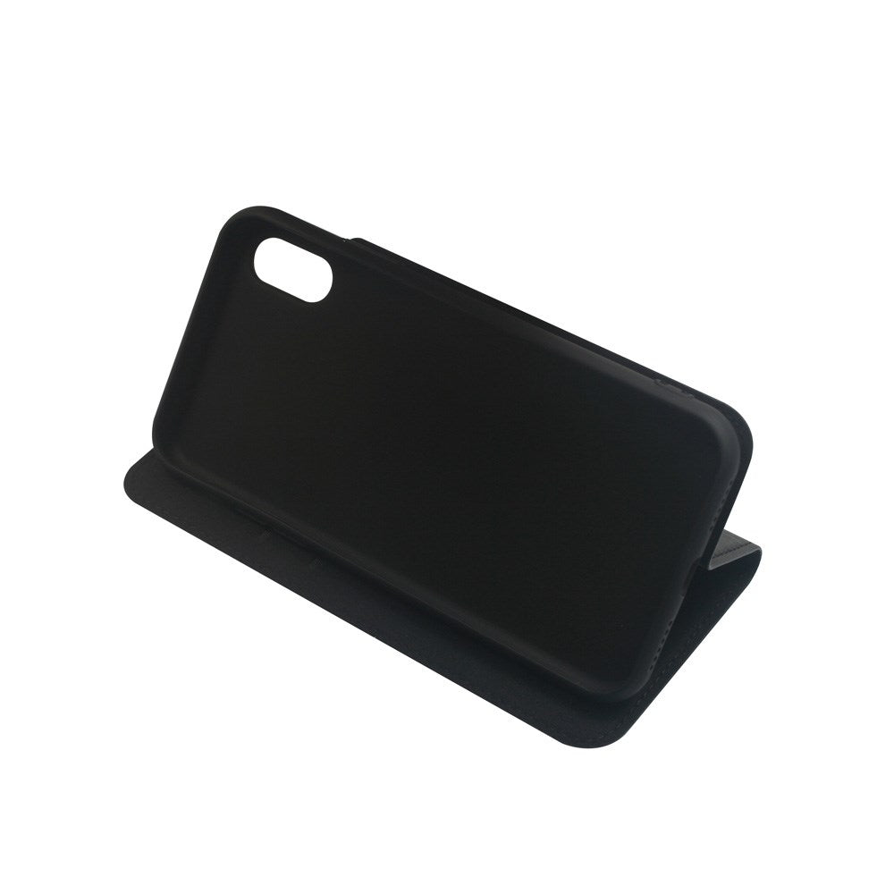 GreenMind iPhone X / XS Kunstskinn Flip Deksel m. Kortholder & Ståfunksjon - Svart