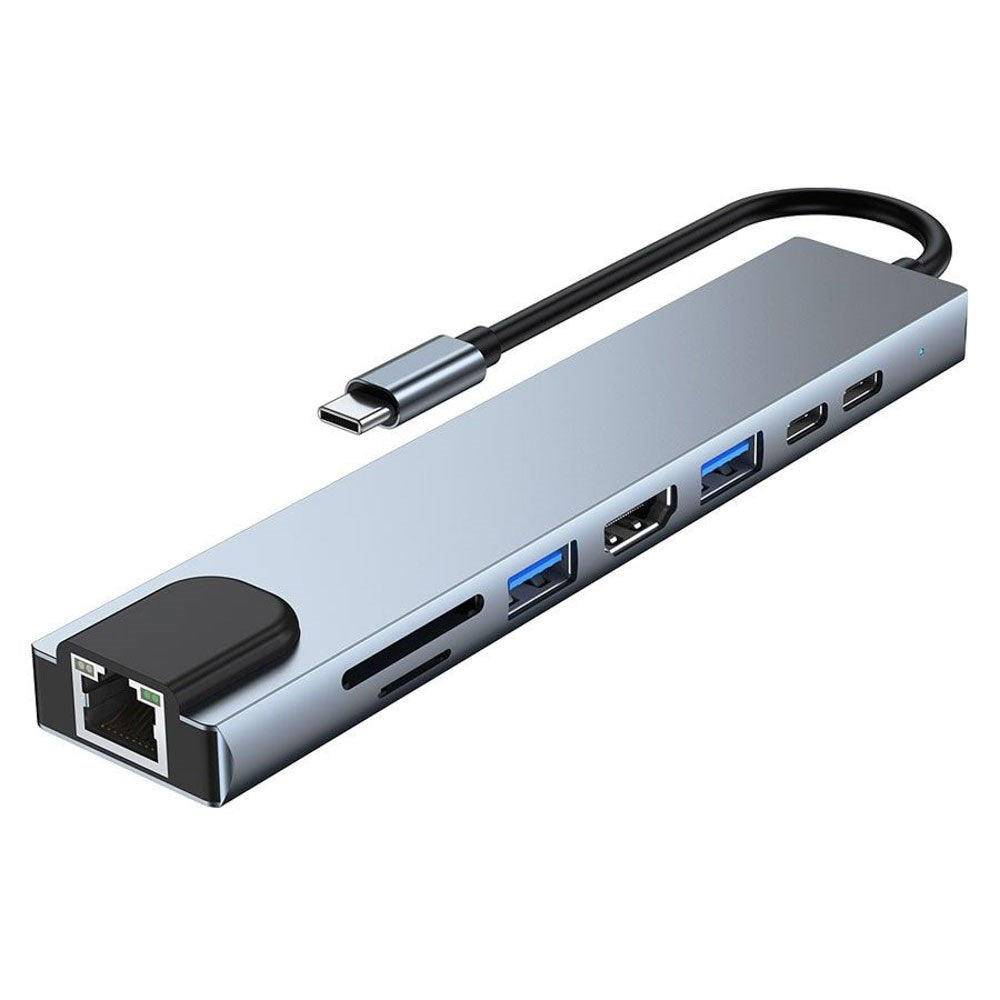 Lippa 8-i-1 87W Multiport USB-C Hub - Sølv