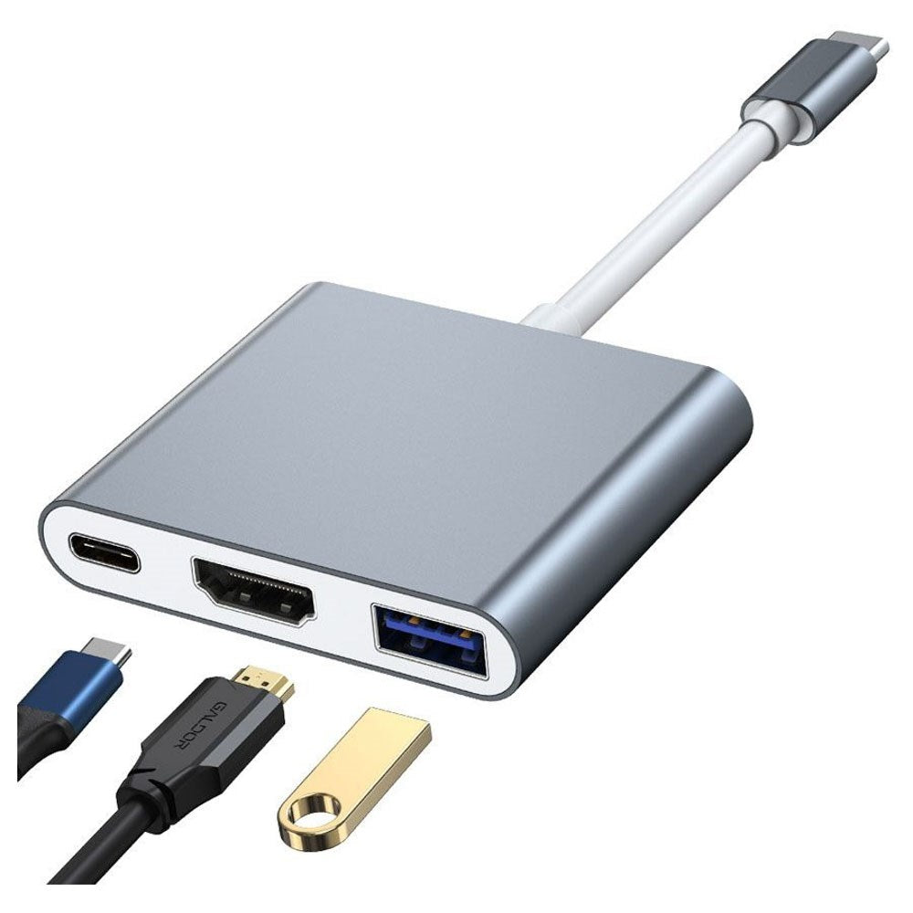 Lippa 3-i-1 60W Multiport USB-C Hub - Sølv