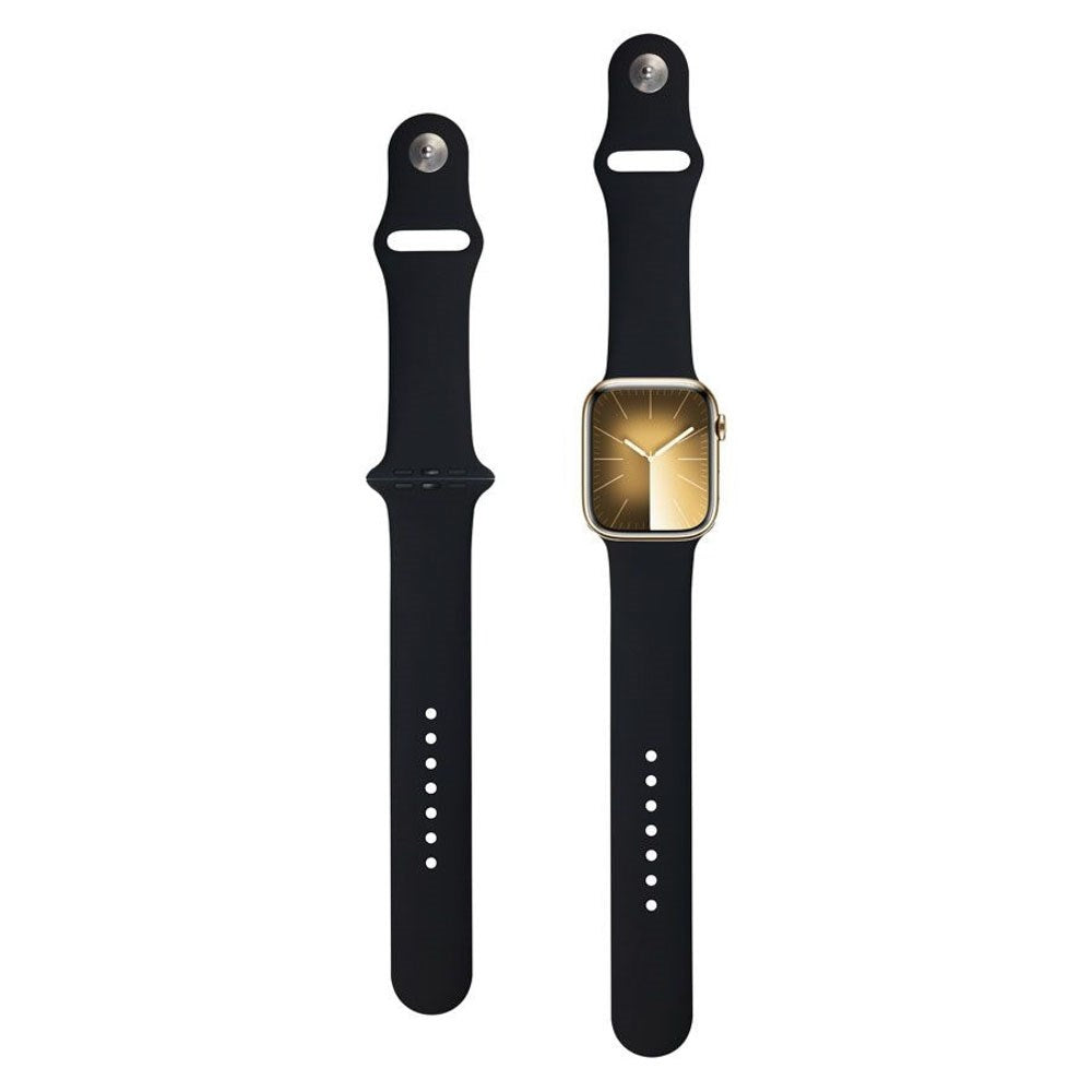 Apple Watch (42/44/SE/45/46/49 mm) Lippa Silikon Stropp – Svart