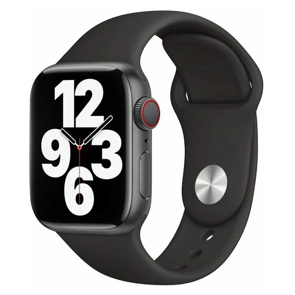 Apple Watch (42/44/SE/45/46/49 mm) Lippa Silikon Stropp – Svart