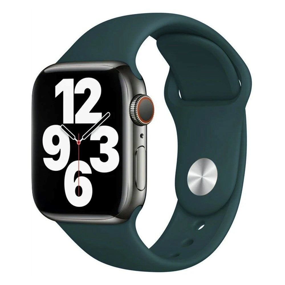Apple Watch (42/44/SE/45/46/49 mm) Lippa Silikon Stropp – Mørkegrønn