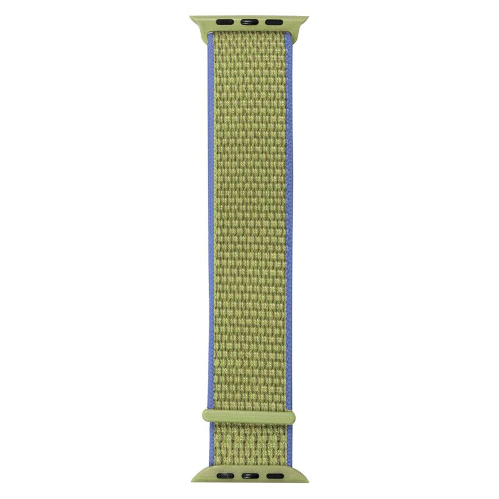 Apple Watch (38/40/SE/41/42mm) Lippa Nylonstropp - Grønn med Lilla Kant
