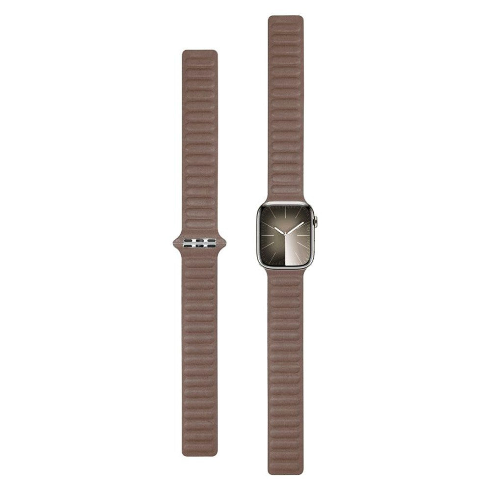 Apple Watch (42/44/SE/45/46/49mm) Magnetisk Lippa Finewoven Stropp - Brun