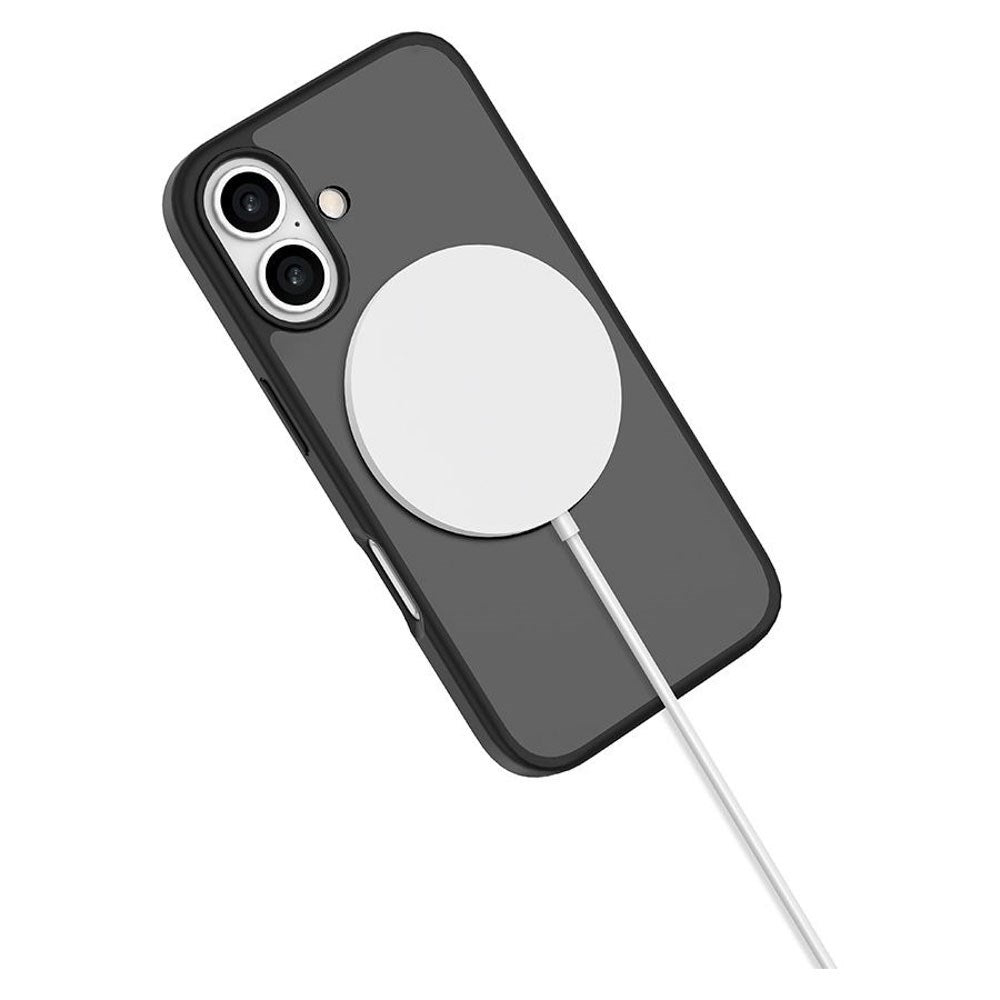 iPhone 16 Lippa Hybrid Plast Deksel med 360 Roterende Kickstand – MagSafe Kompatibelt – Matt / Svart