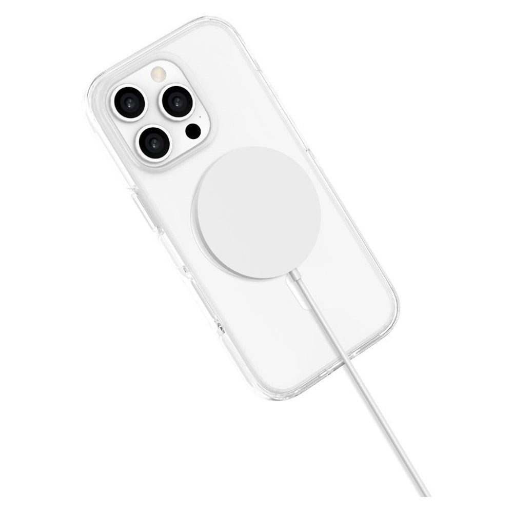 iPhone 16 Pro Lippa Hybrid Plast Deksel – MagSafe Kompatibelt – Gjennomsiktig / Hvit