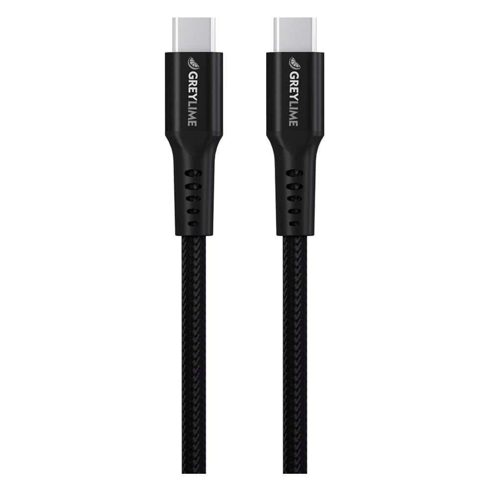 GreyLime 60W Flettet USB-C til USB-C Kabel 3 meter - Svart