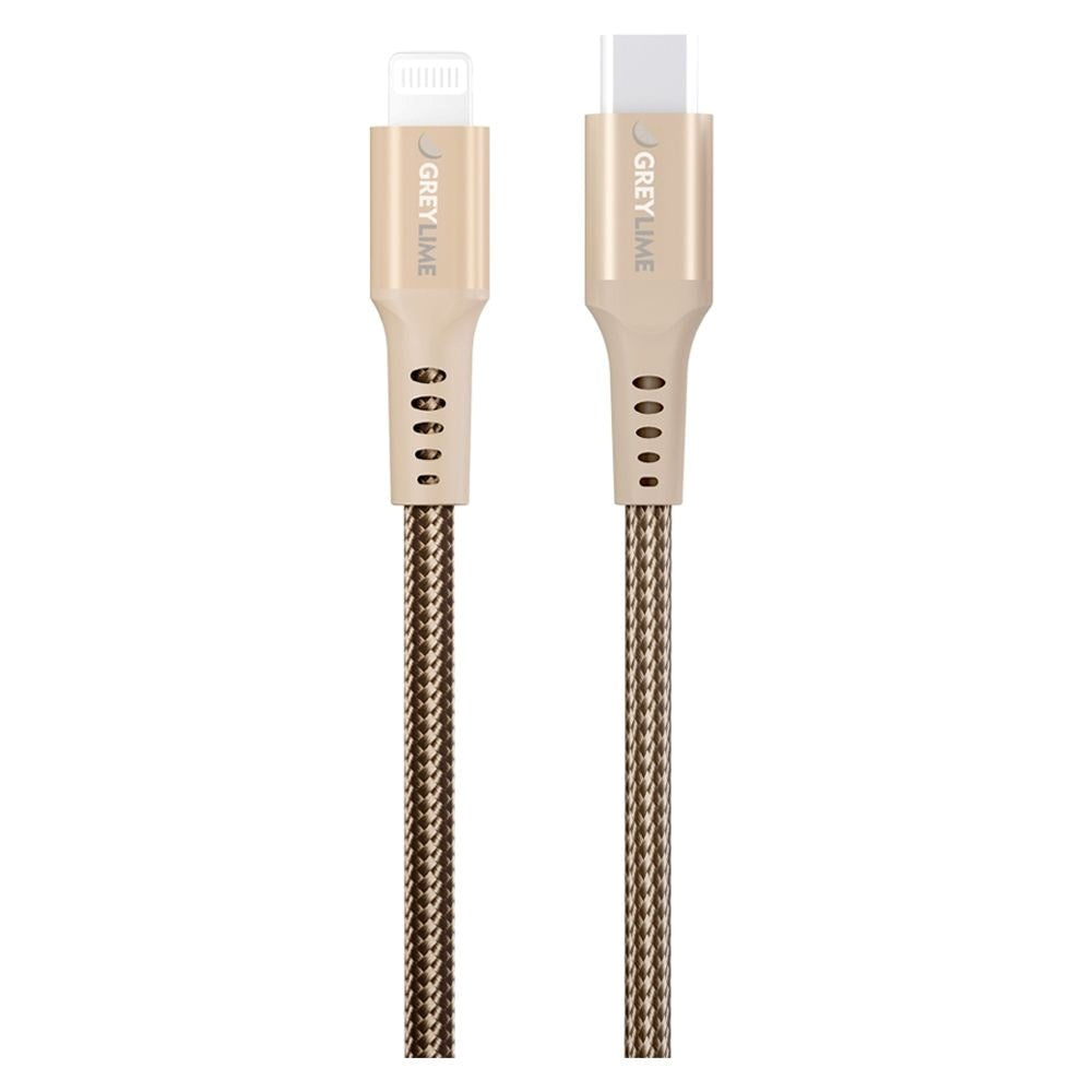 GreyLime 18W Flettet USB-C til Lightning Kabel 50 cm - Beige