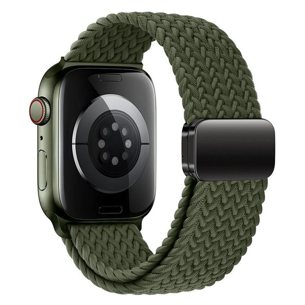 Apple Watch (38/40/SE/41/42 mm) Lippa Nylonstropp med Magnetlås – Grønn