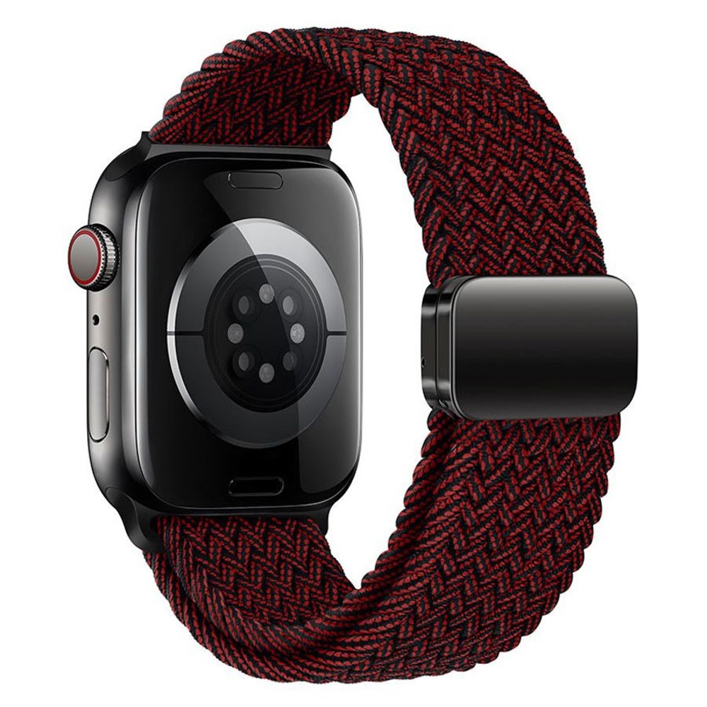 Apple Watch (38/40/SE/41/42 mm) Lippa Nylonstropp med Magnetlås – Rød