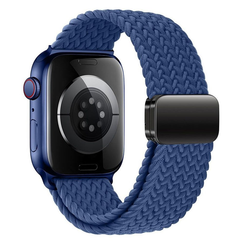 Apple Watch (42/44/SE/45/46/49 mm) Lippa Nylonstropp med Magnetlås – Blå