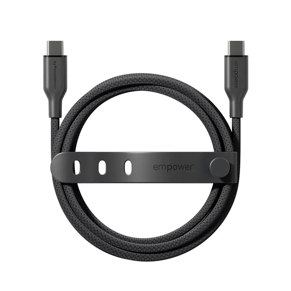 empower by PanzerGlass Racing 60W USB-C til USB-C Kabel – 2m – Space Black