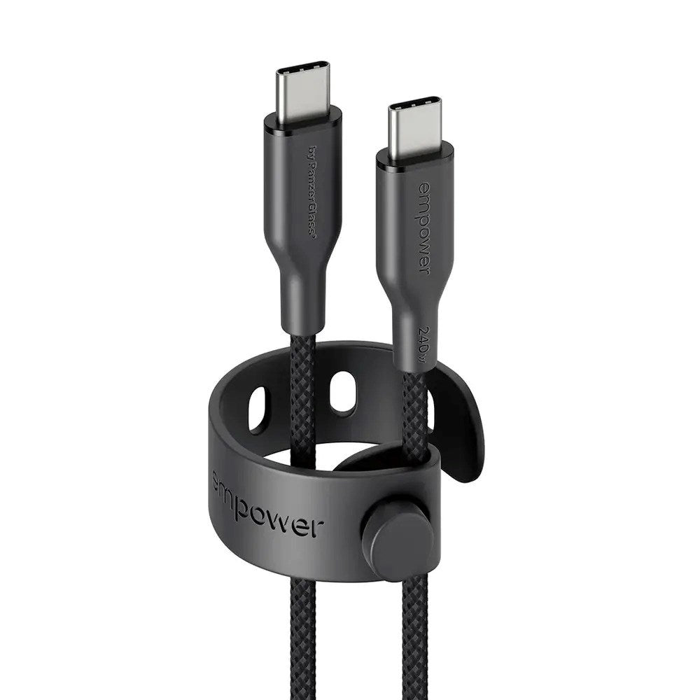 empower by PanzerGlass Racing 240W USB-C til USB-C Kabel – 1.2m – Space Black