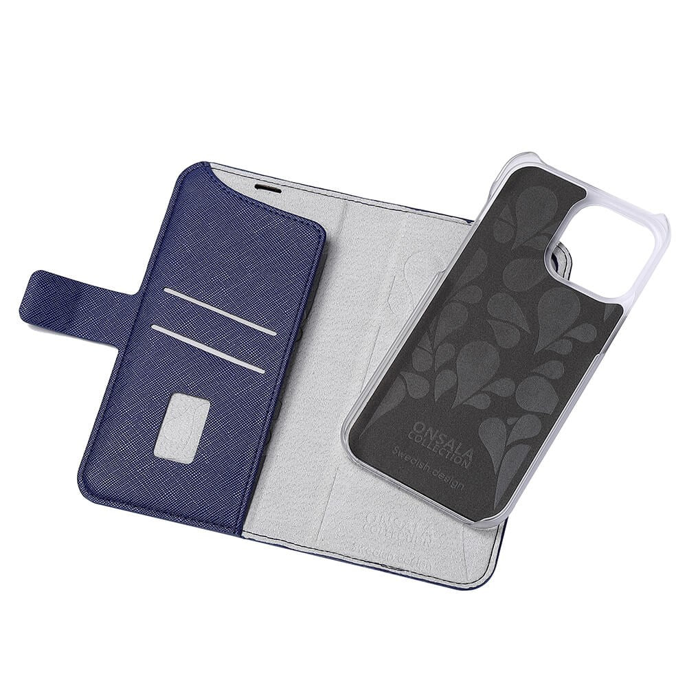 Onsala iPhone 14 Pro Max ONSALA Fashion Collection PU Skinn Flipdeksel med Magnet & Lommebok - Navy Blue