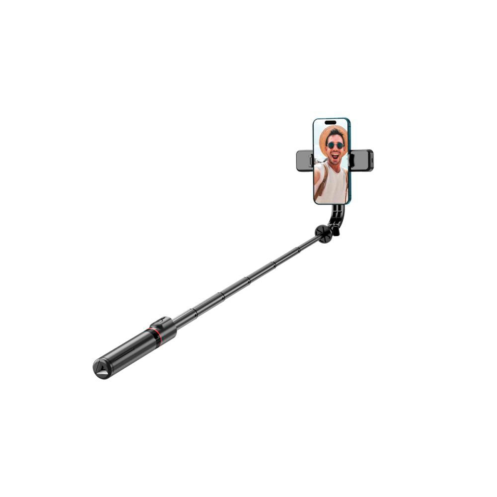 L05S Tech-Protect Selfie Stick med Stativ og LED-Lys - Bluetooth - Svart