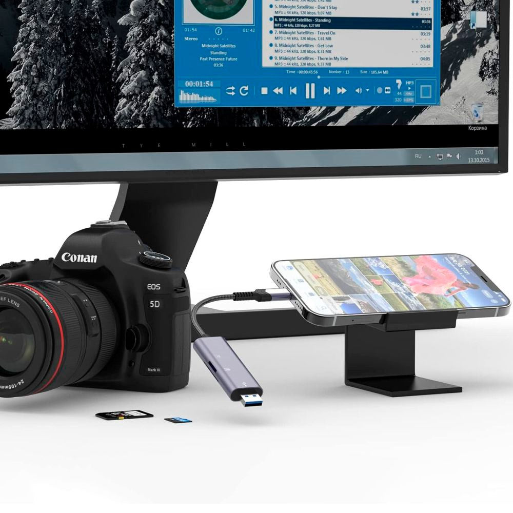 Tech-Protect Ultraboost Minnekortleser SD-Kortadapter m. Lightning / USB-A - Grå