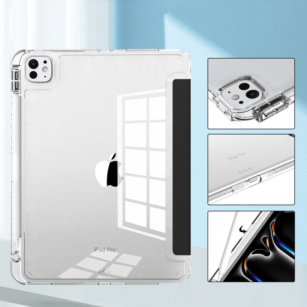 iPad Pro 11" (2025 / 2024) Tech-Protect SC Hybrid Deksel m. Apple Pencil Holder - Svart / Gjennomsiktig