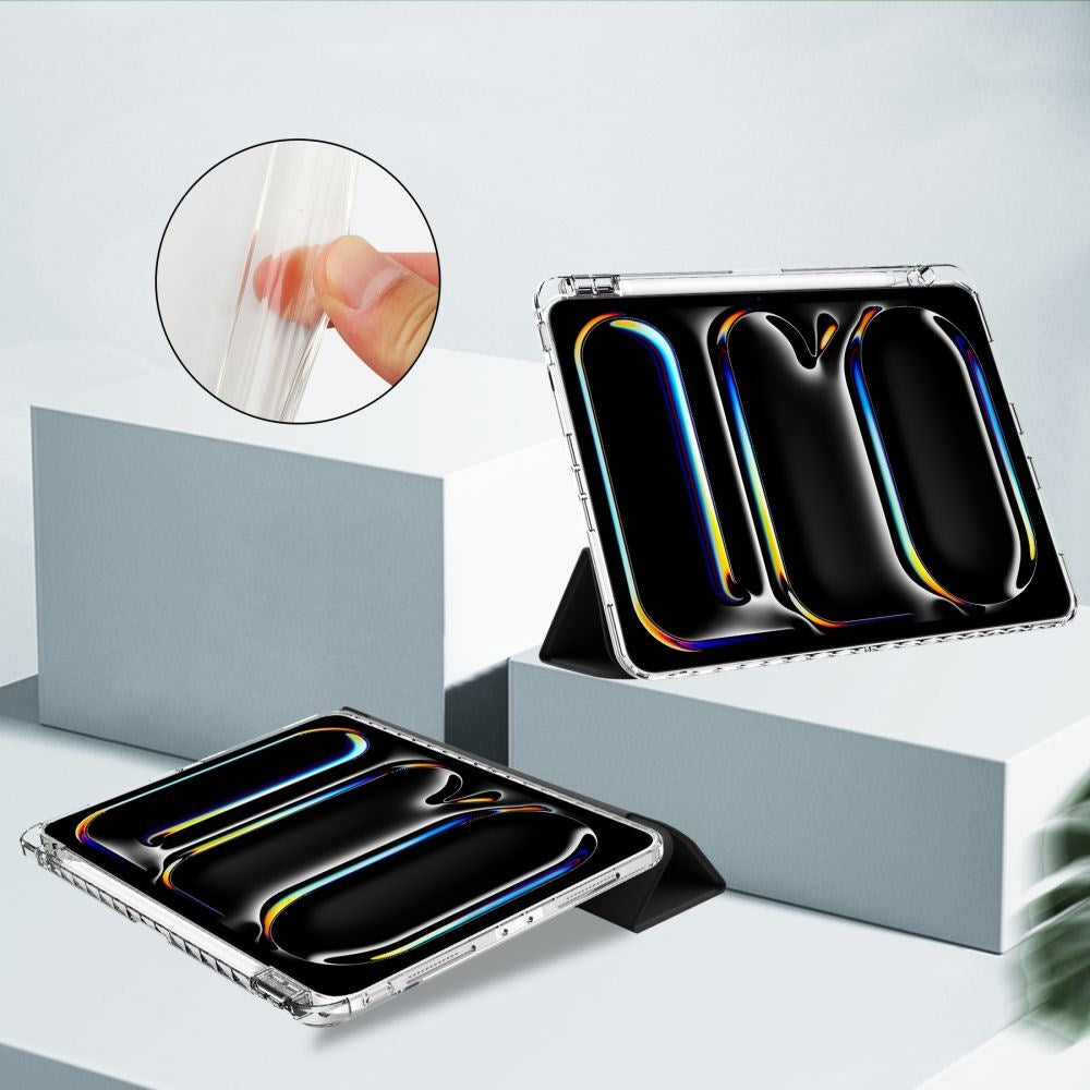 iPad Pro 11" (2025 / 2024) Tech-Protect SC Hybrid Deksel m. Apple Pencil Holder - Svart / Gjennomsiktig
