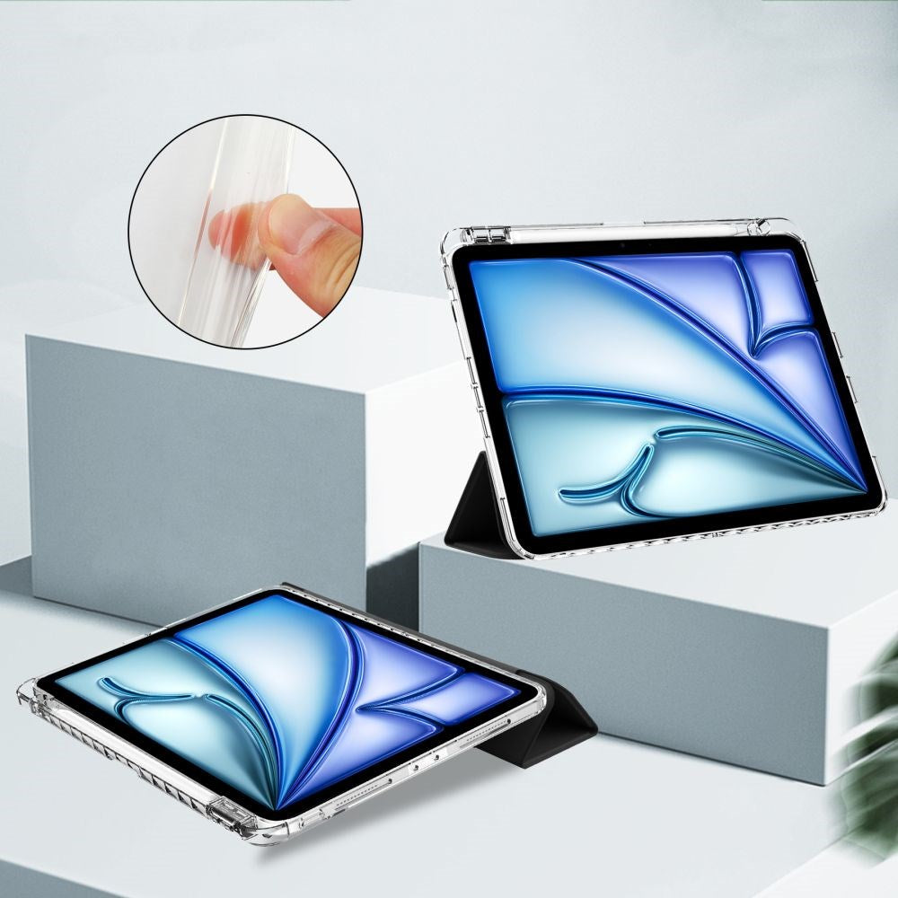 iPad Air 13" (2025 / 2024) Tech-Protect SC Hybrid Deksel m. Apple Pencil Holder - Svart / Gjennomsiktig