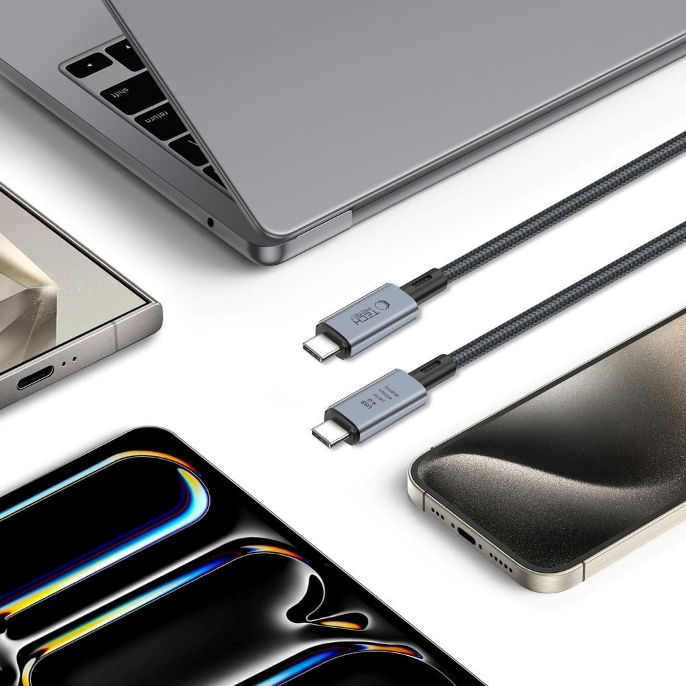 Tech-Protect Ultraboost 8K 40GBPS USB-C til USB-C Kabel PD 240W 1m - Svart
