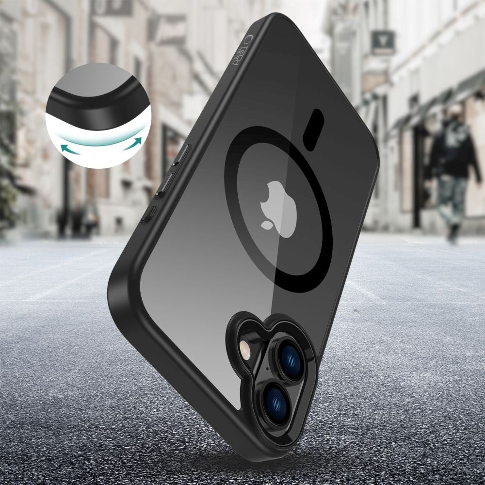 iPhone 16 Plus Tech-Protect Magmat Deksel - MagSafe Kompatibel - Gjennomsiktig / Svart