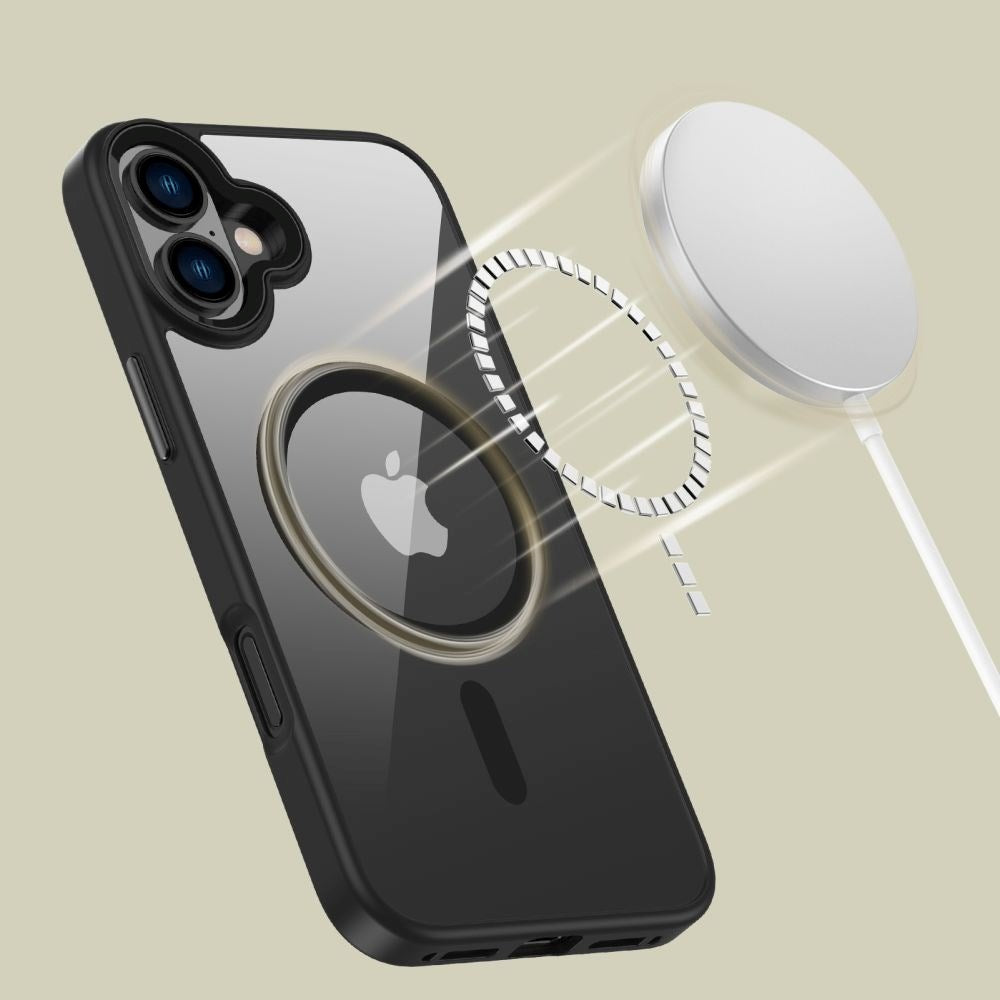 iPhone 16 Plus Tech-Protect Magmat Deksel - MagSafe Kompatibel - Gjennomsiktig / Svart