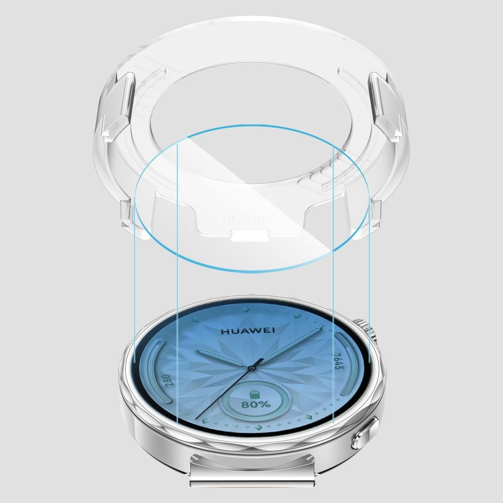 Huawei Watch GT 5 (41mm) Tech-Protect Easy Set+ Skjermbeskyttelsessett med Monteringsramme - 2 stk. - Gjennomsiktig