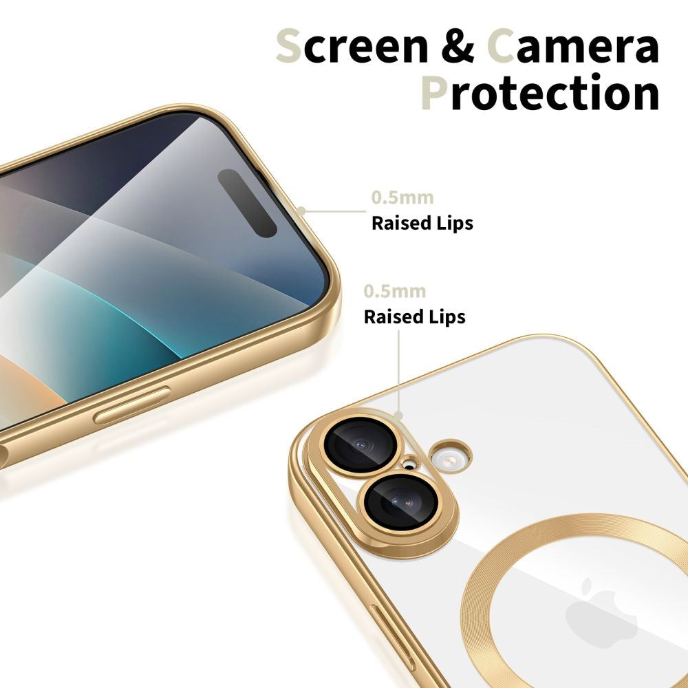 iPhone 17 Tech-Protect MagFlex Deksel - MagSafe Kompatibel - Gull / Gjennomsiktig