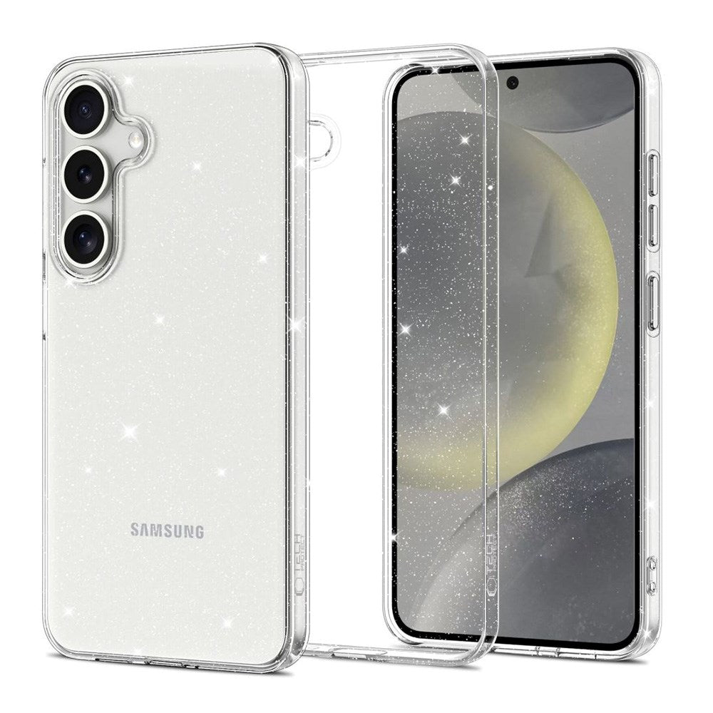 Samsung Galaxy S25 Tech-Protect Flexair Fleksibel Plast Deksel - Gjennomsiktig / Glimmer
